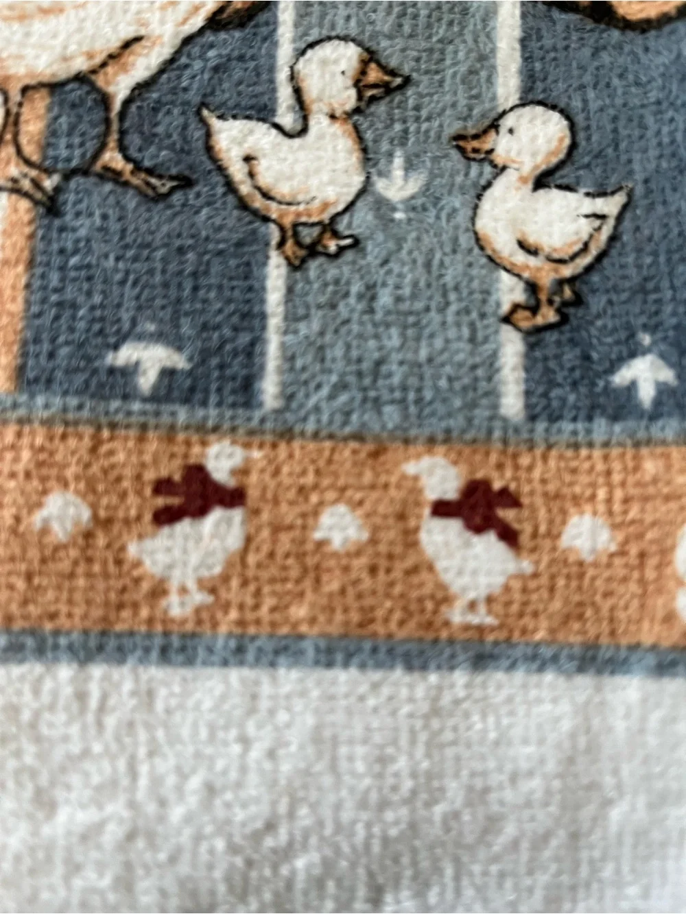 80s 90s Country Cottagecore Style Hand Towels Set of 2 Geese Bear NOS Vintage